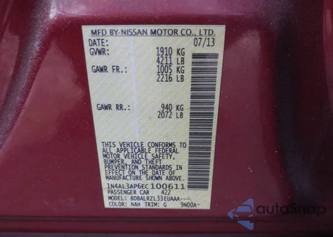 2014 Nissan Altima 2.5 S z USA, uszkodzony, nr VIN 1N4AL3AP6EC100611